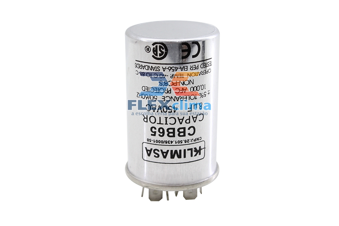 CAPACITOR PERMANENTE 8UF/450V - FLEX CLIMA - Peças de reposição para ar ...