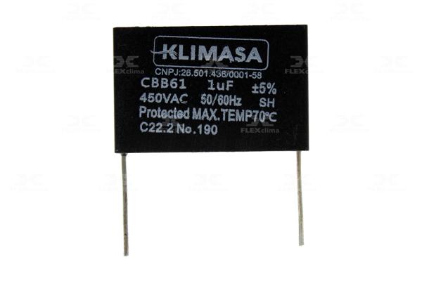 CAPACITOR CBB61 PLACA 1.0uF/450V (SOLDÁVEL)